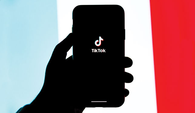 Phone with the TikTok logo on it.