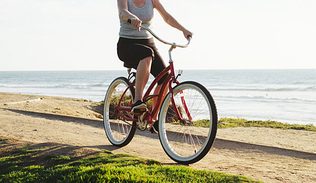 woman on a bike