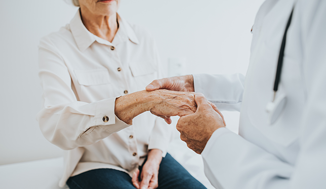 older woman getting a medical exam